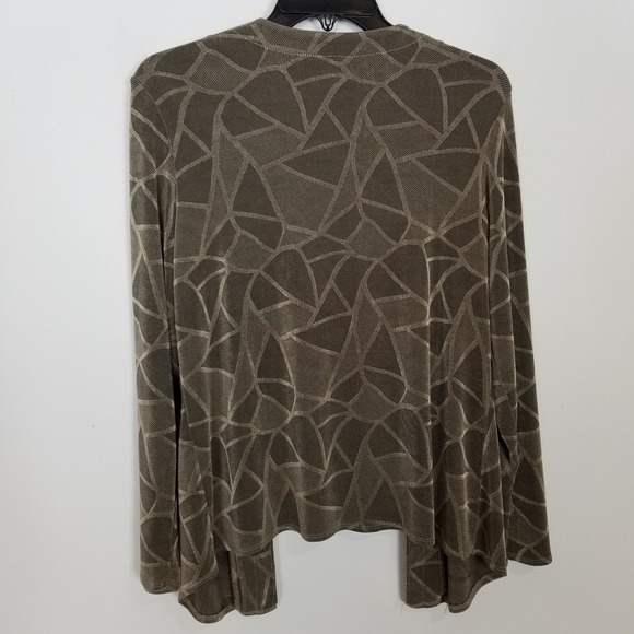 Citiknits Women Cardigan Pants 2 Ps Set Sz M Petite Open Front Stretch Abstract - Picture 5 of 16